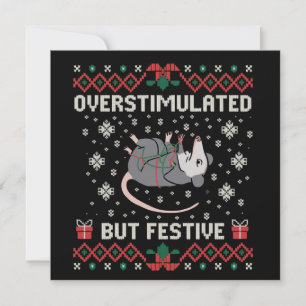 Cartes Pour Fêtes Annuelles Possum de Noël festif mais surstimulé Funny
