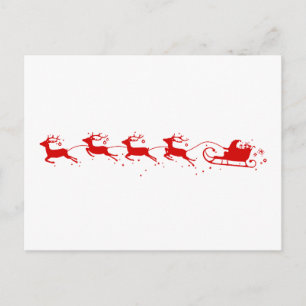 Cartes Pour Fêtes Annuelles Post-card Reindeers et Santa Claus