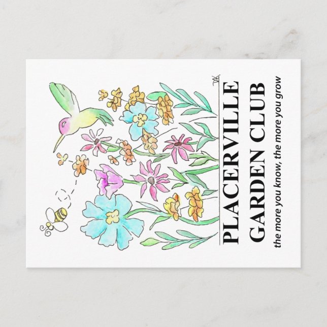 Cartes Pour Fêtes Annuelles Post Card with Garden Design (Devant)