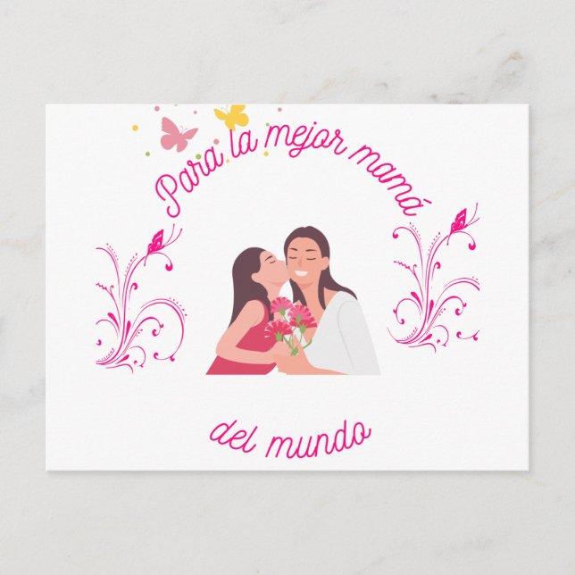 CARTES POUR FÊTES ANNUELLES POSTAL PARA MAMA (Devant)