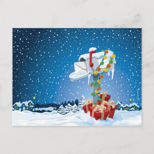 Cartes Pour Fêtes Annuelles Postcard de Christmas Messagerie Venin Boxes Snow
