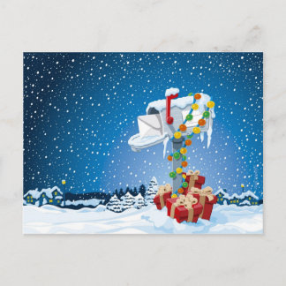 Cartes Pour Fêtes Annuelles Postcard de Christmas Messagerie Venin Boxes Snow