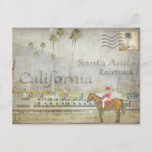 Cartes Pour Fêtes Annuelles Postcard of Santa Anita Racetrack, California
