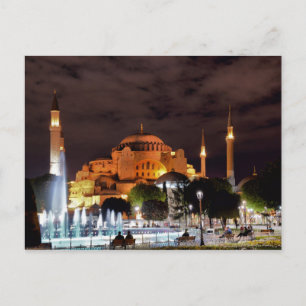 Cartes Pour Fêtes Annuelles Postcard Santa Sofia Mosque in Istanbul, Turkey