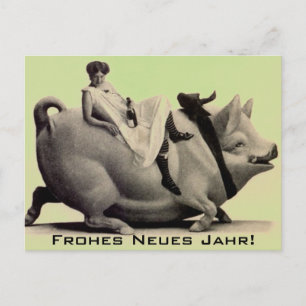 Cartes Pour Fêtes Annuelles Postcard Vintage Happy New Year frohes neues jahr