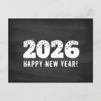 Cartes Pour Fêtes Annuelles Postcard with text of 2026 on chalkboard. New year