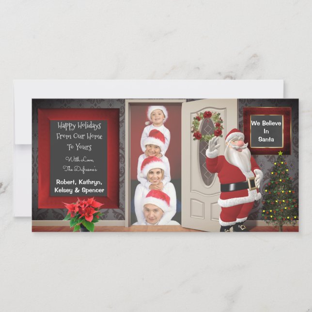 Cartes Pour Fêtes Annuelles Poster avec Père Noël Noël (Devant)