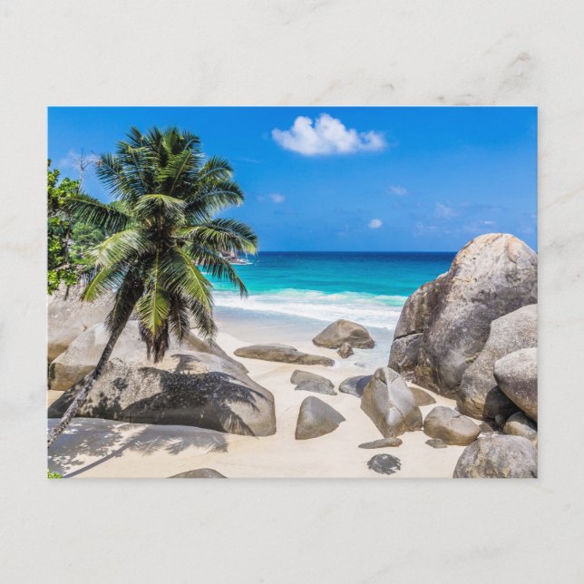 Cartes Pour Fêtes Annuelles Poster cadeau Mahe Seychelles Carana Beach (Devant)