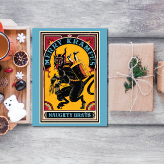 Cartes Pour Fêtes Annuelles Poster de cirque Xmas Merry Krampus Naughty Brats