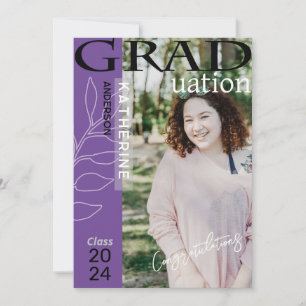 Cartes Pour Fêtes Annuelles Poster de la graduation Styled Photo Lavender