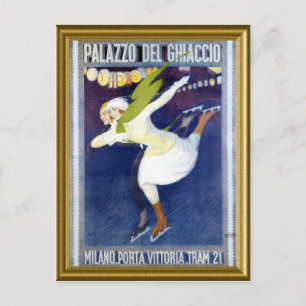 Cartes Pour Fêtes Annuelles Poster de patinage d'Italie 1920
