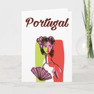 Cartes Pour Fêtes Annuelles Poster de vacances de style vintage Portugal