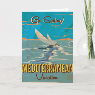 Cartes Pour Fêtes Annuelles poster de voyage vintage méditerranéen