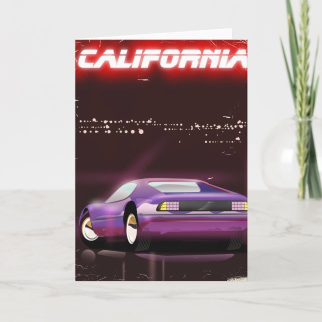 Cartes Pour Fêtes Annuelles Poster du neon Supercar de Californie dans les ann (Devant)