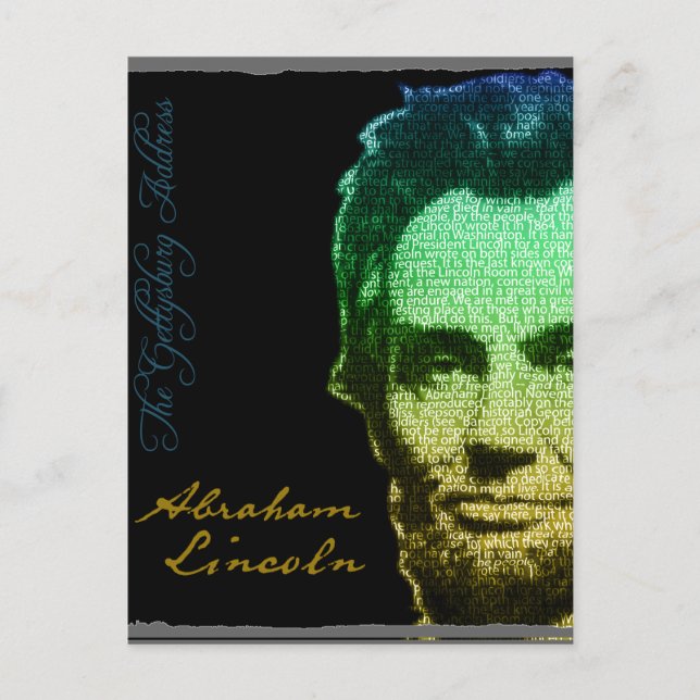 Cartes Pour Fêtes Annuelles Poster Lincoln Portrait Texte (Devant)