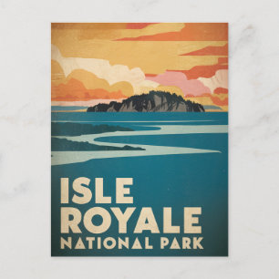 Cartes Pour Fêtes Annuelles Poster rétro du parc national de l'Isle Royale
