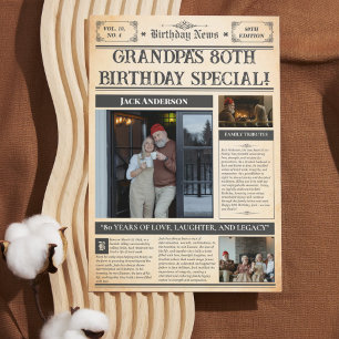 Cartes Pour Fêtes Annuelles Poster vintage 1945 80e anniversaire - Personnalis