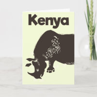 Poster vintage africain du Kenya Rhino