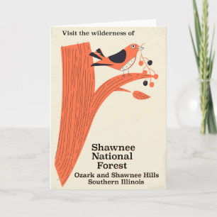 Cartes Pour Fêtes Annuelles Poster vintage de l'Illinois de la Forêt nationale