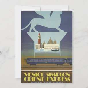 Cartes Pour Fêtes Annuelles Poster Vintage voyage Venice Orient Express