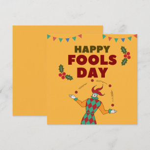 Cartes Pour Fêtes Annuelles Pot de céramique bouffon jonglant rouge et vert 