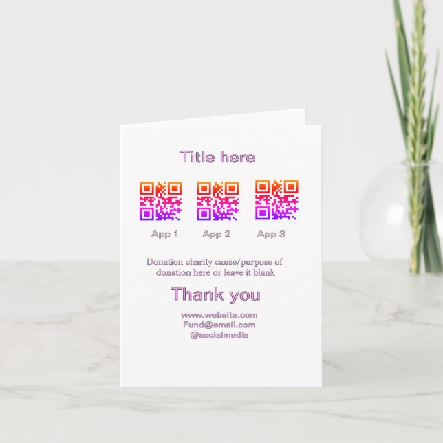 Cartes Pour Fêtes Annuelles Pot de collecte de dons ajoutez votre nom de code  (Devant)