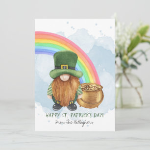 Cartes Pour Fêtes Annuelles Pot d'or de lutin irlandais personnalisé pour la S