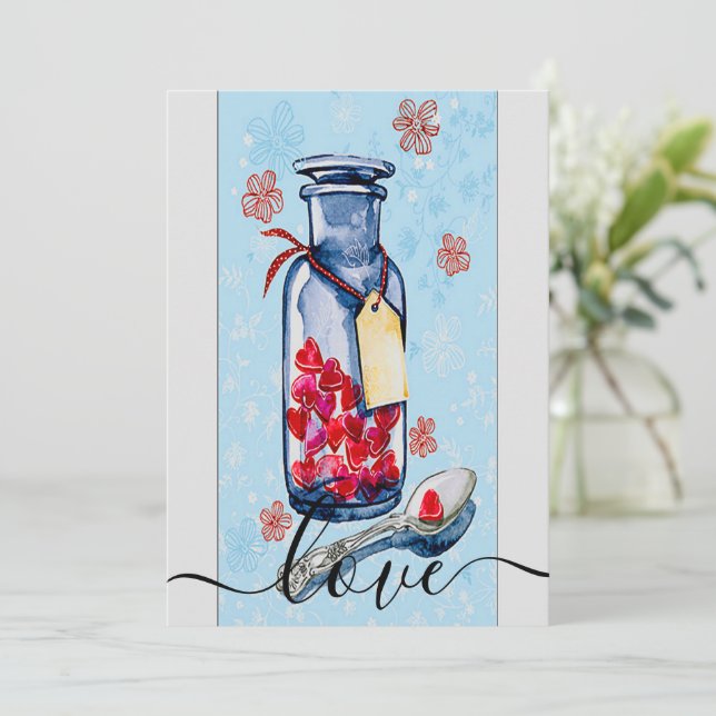 Cartes Pour Fêtes Annuelles Pot Mason d'amour (Debout devant)