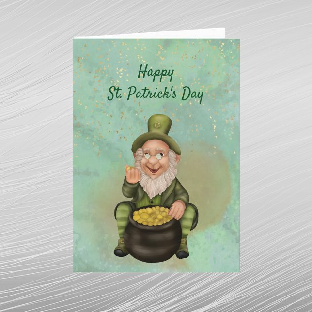 Cartes Pour Fêtes Annuelles Pot vert Leprechaun de Jour de la Saint Patrick d' (Créateur téléchargé)