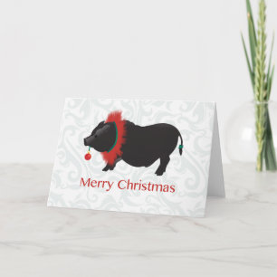 Cartes Pour Fêtes Annuelles Potbellied Cochon Joyeux Noël Design