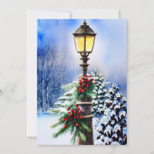 Cartes Pour Fêtes Annuelles Poteau de lampe enneigé Noël budget