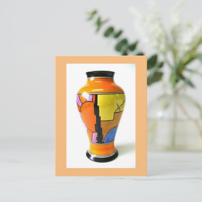 Cartes Pour Fêtes Annuelles Poterie Clarice Cliff - Vase Sunray (Debout devant)
