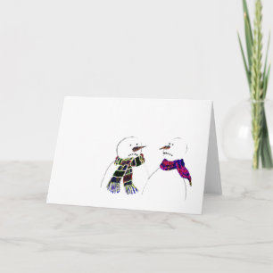 Cartes Pour Fêtes Annuelles potes de neige perplexe