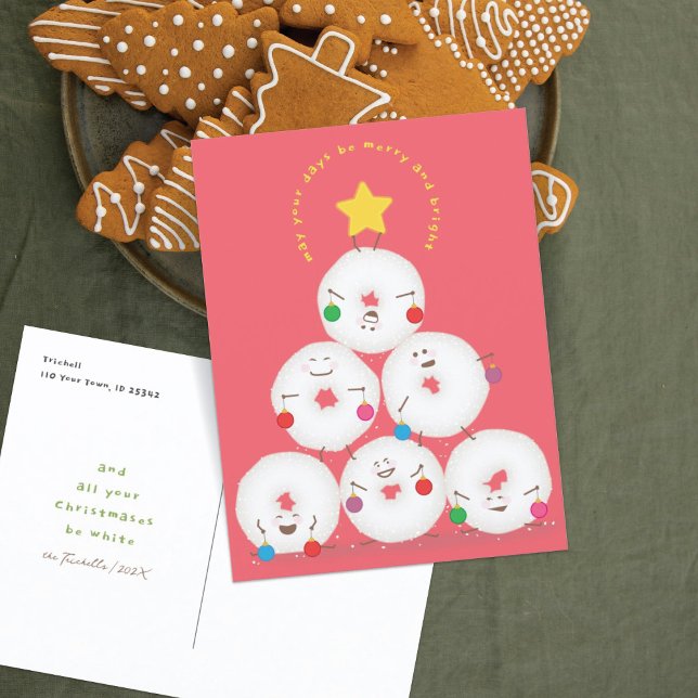 Cartes Pour Fêtes Annuelles Poudre de sucre beignets Noël (Créateur téléchargé)