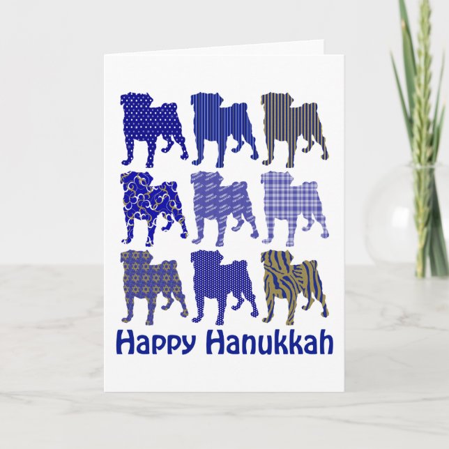 Cartes Pour Fêtes Annuelles Pougs de Hanukkah (Devant)