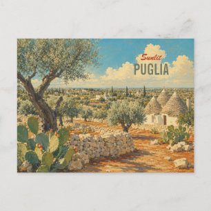 Cartes Pour Fêtes Annuelles Pouilles vintage Italie - Oliviers Apulie Voyage