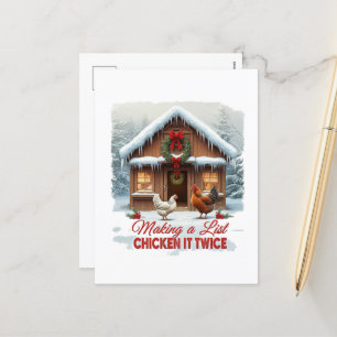 Cartes Pour Fêtes Annuelles Poule de Noël drôle liste du Père Noël