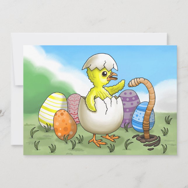Cartes Pour Fêtes Annuelles Poule de Pâques (Devant)