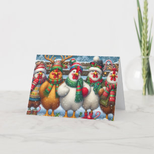 Cartes Pour Fêtes Annuelles Poules de Noël drôles