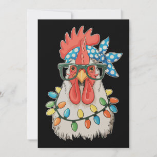Cartes Pour Fêtes Annuelles Poulet de Noël Lumières de Noël Fermier Ferme Fami