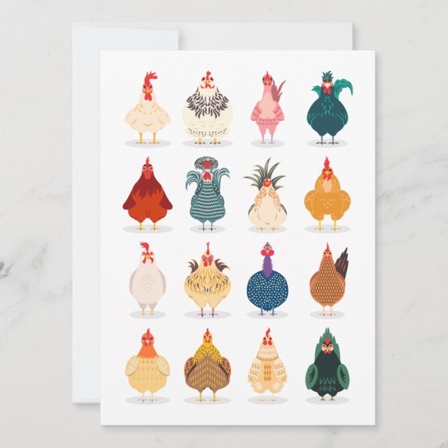 Cartes Pour Fêtes Annuelles Poulet mou (Devant)