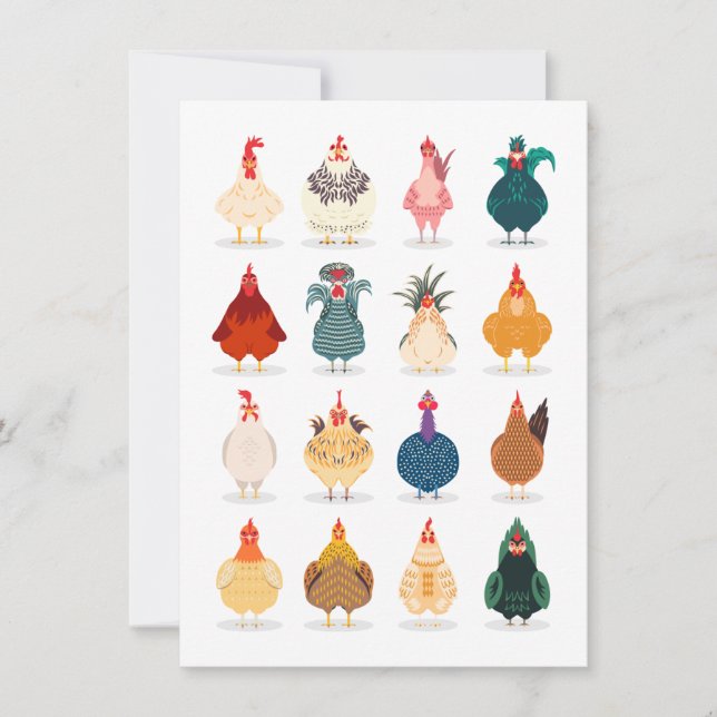 Cartes Pour Fêtes Annuelles Poulet mou (Devant)