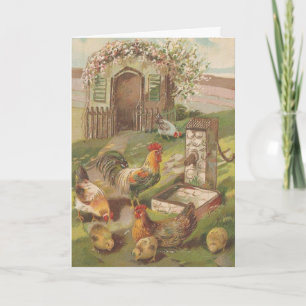 Cartes Pour Fêtes Annuelles Poulets de Pâques vintages