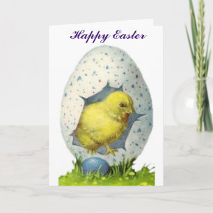 Cartes Pour Fêtes Annuelles Poulets vintages Et Oeufs De Pâques