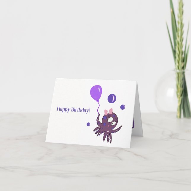 Cartes Pour Fêtes Annuelles poulpe d'anniversaire (Devant)