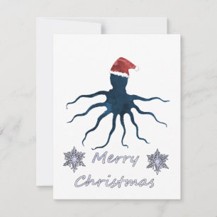 Cartes Pour Fêtes Annuelles poulpe de Noël