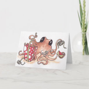 Cartes Pour Fêtes Annuelles Poulpe emballage cadeau