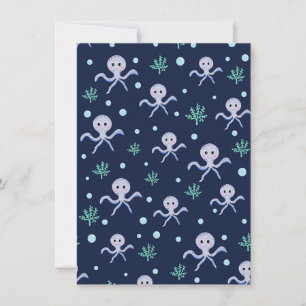 Cartes Pour Fêtes Annuelles Poulpe sous le motif enfants de la mer