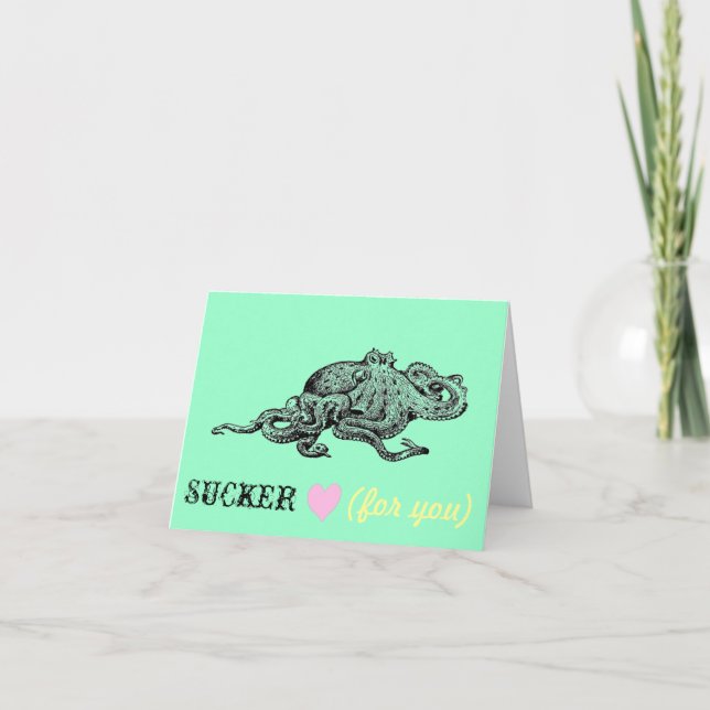 Cartes Pour Fêtes Annuelles Poulpe Valentine (Devant)