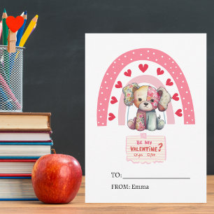 Cartes Pour Fêtes Annuelles Poupée chien patch, Saint-Valentin classe des enfa